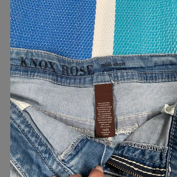 Knox Rose Denim Embroidery W14 Shorts - Picture 4 of 8